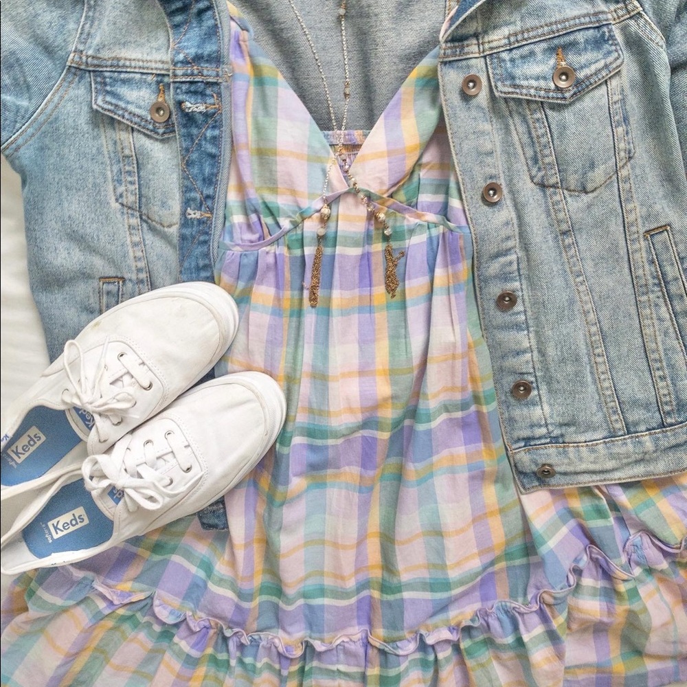 Pastel Purple Plaid Dress